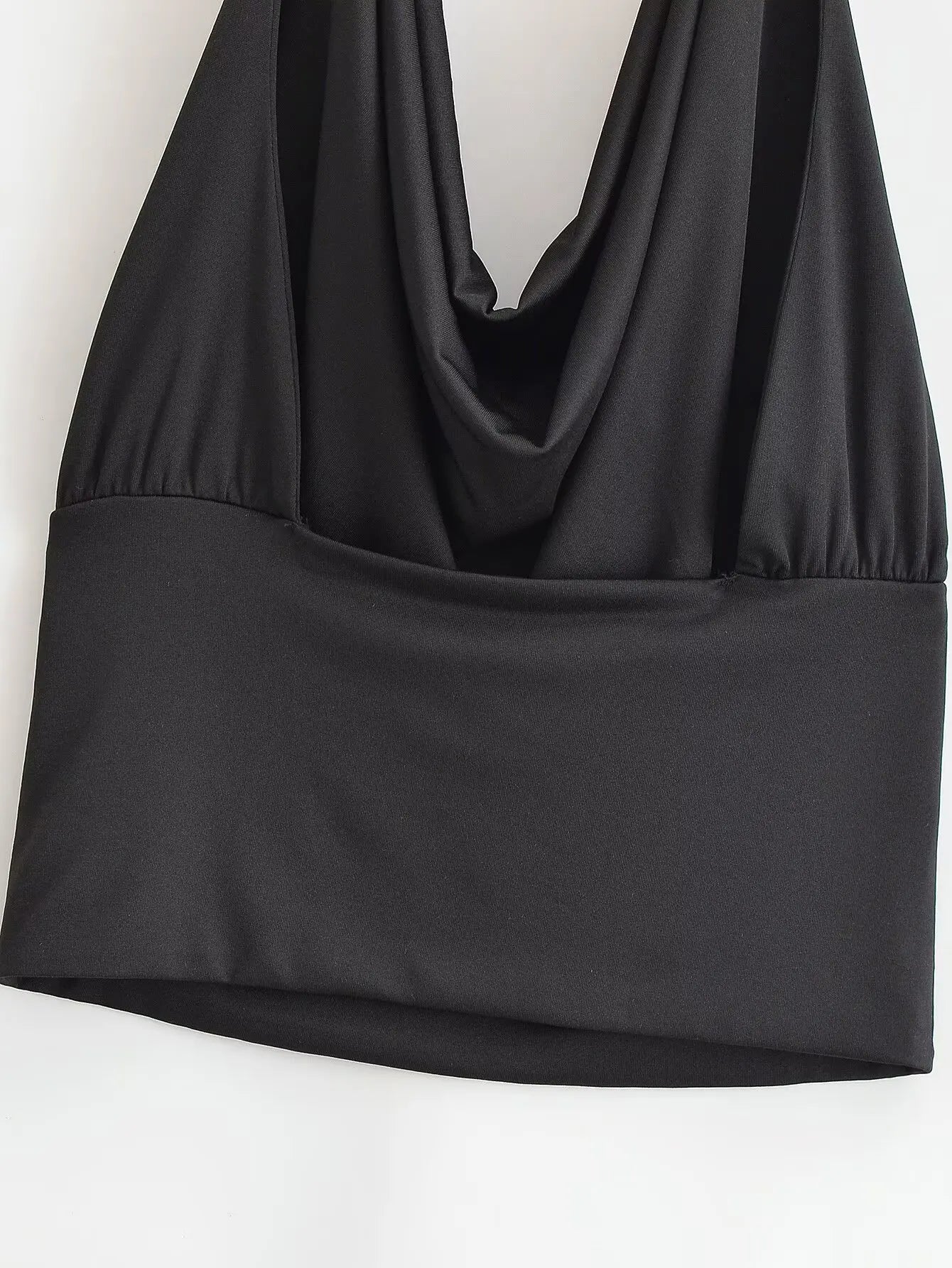 Metal Ring Halter Neck Draped Tank Top