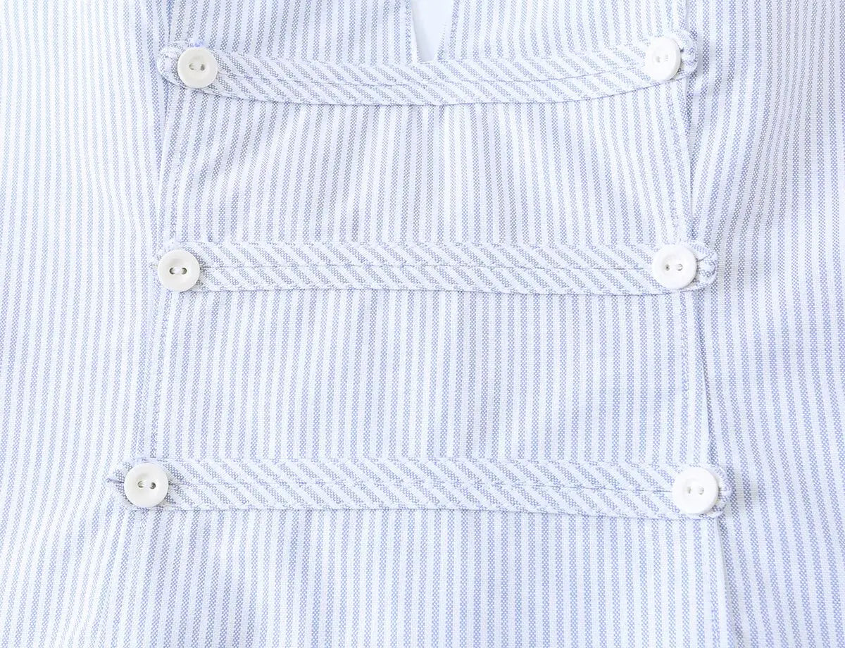 Pinstripe Halter Button Vest Top