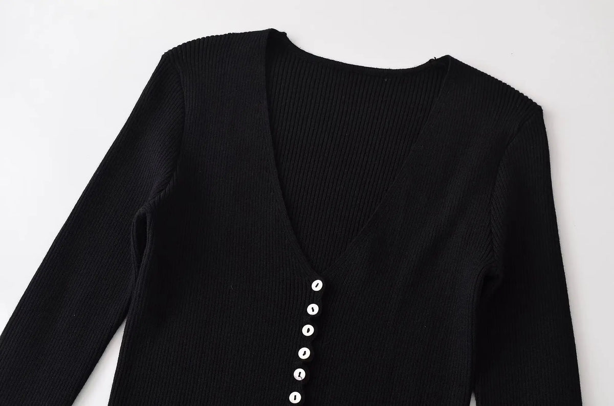 Sigrid Shell-Button Cardigan