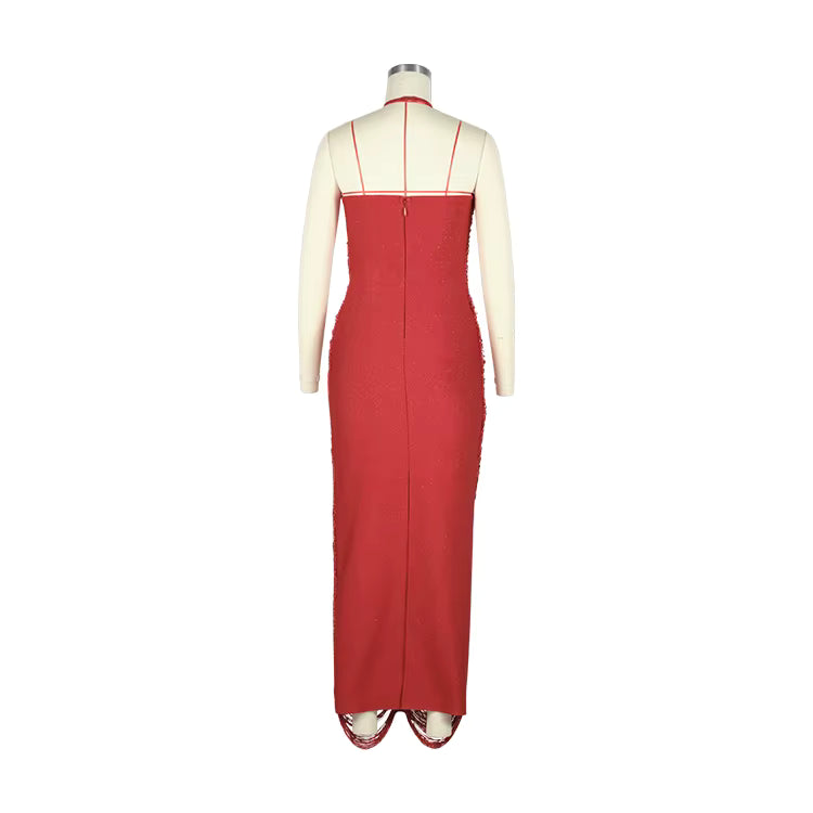Velmira Tassel Maxi Dress