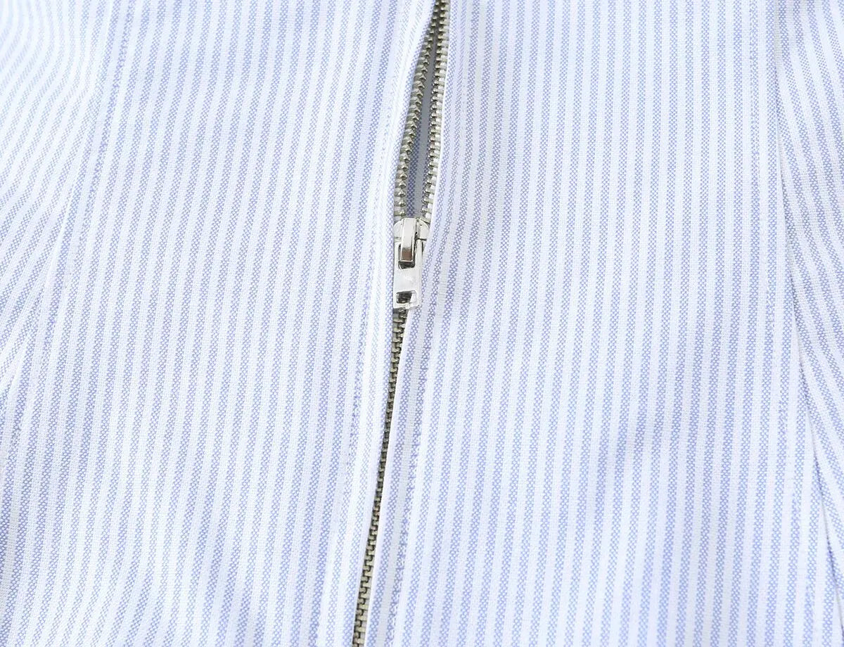 Pinstripe Halter Button Vest Top