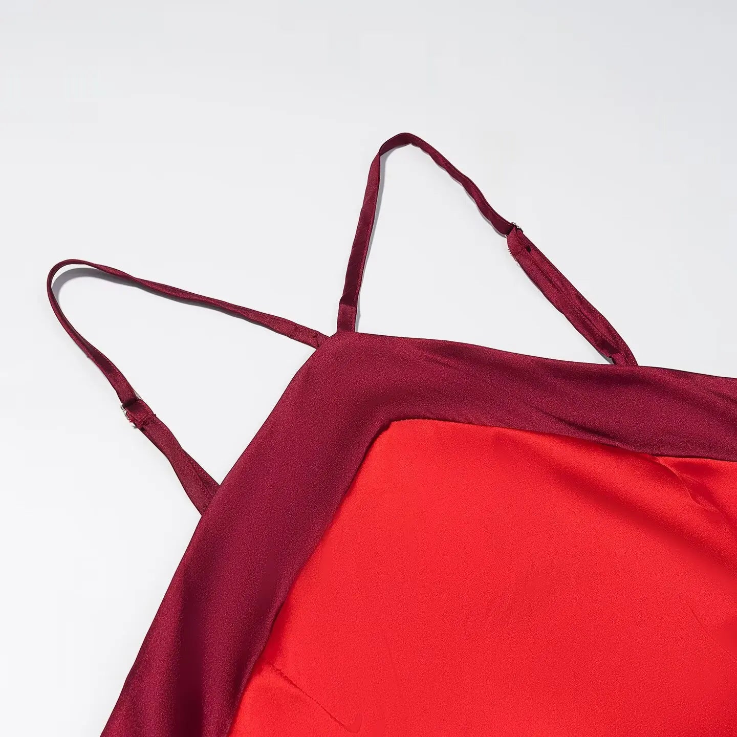Color-Blocked Halter Neck Slip Maxi Dress