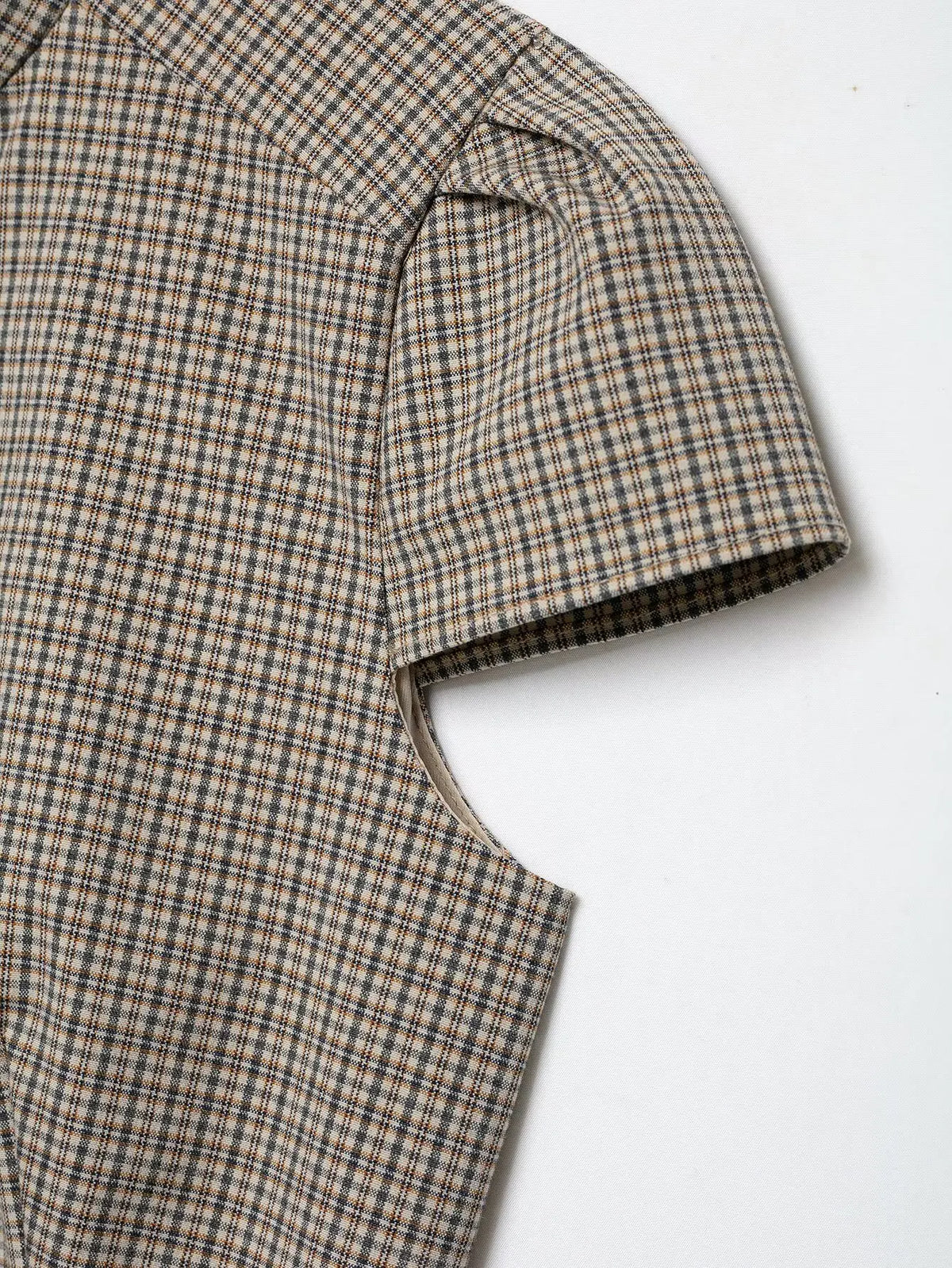 Odalie Check Cap-Sleeve Top