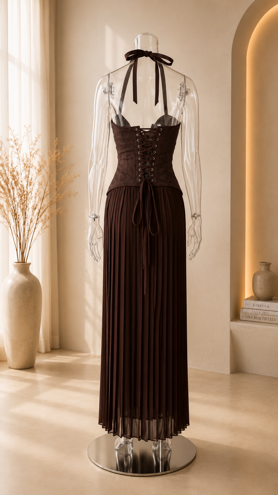 Vivienne Pleated Midi Dress