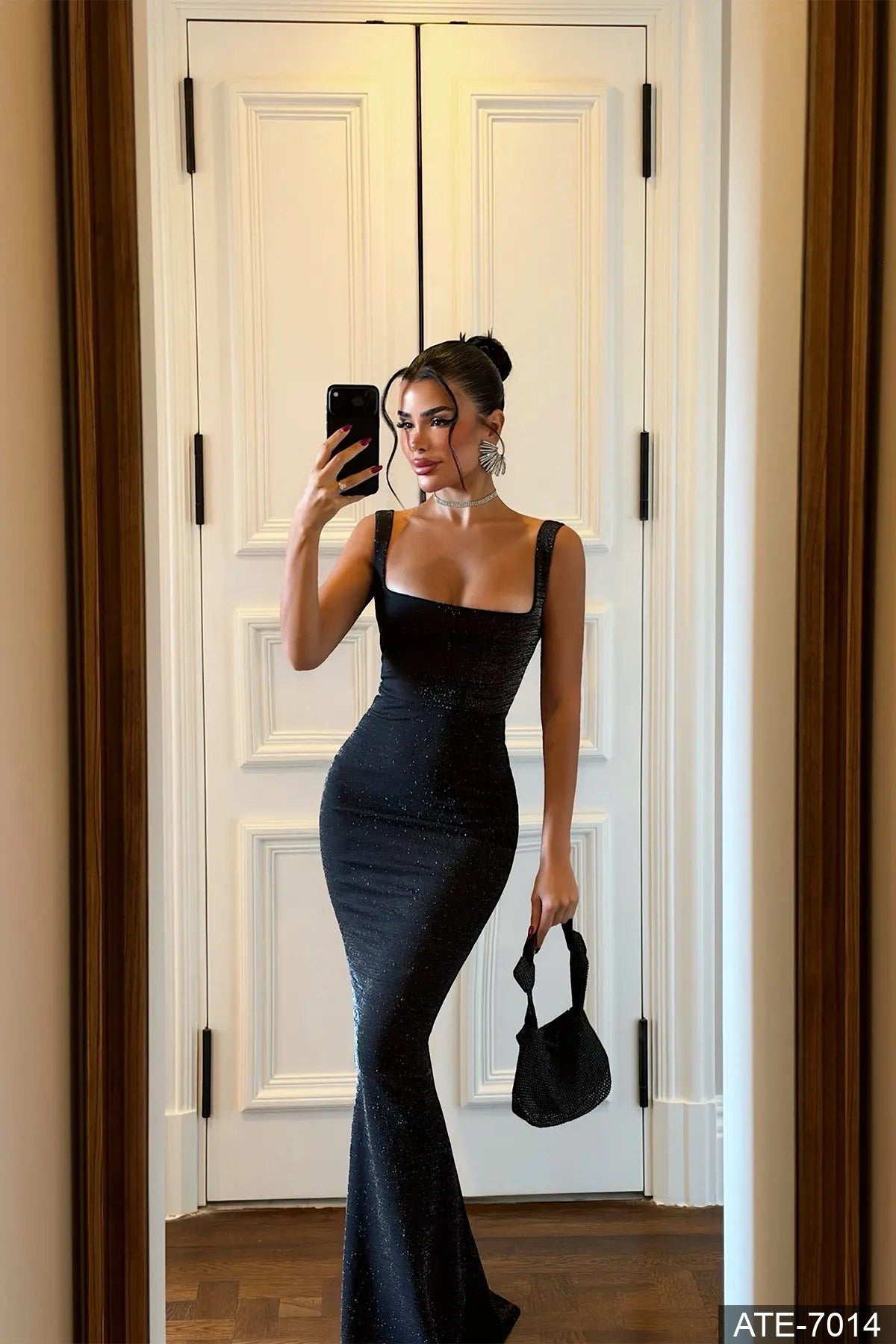 Long Black Glittery Dress