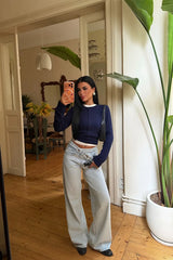 Blue High-Waisted Jeans