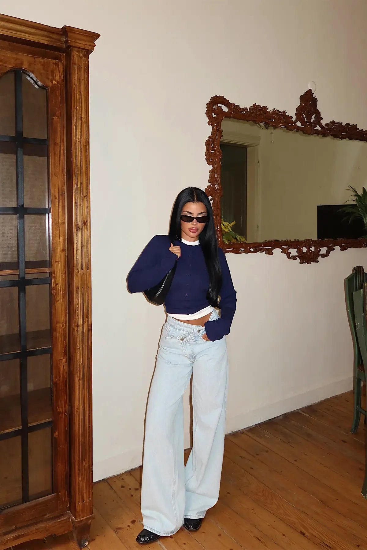 Blue High-Waisted Jeans