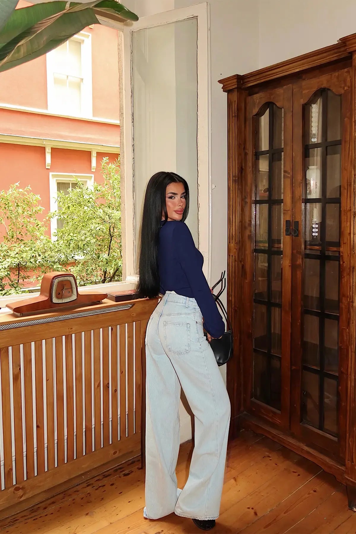 Blue High-Waisted Jeans