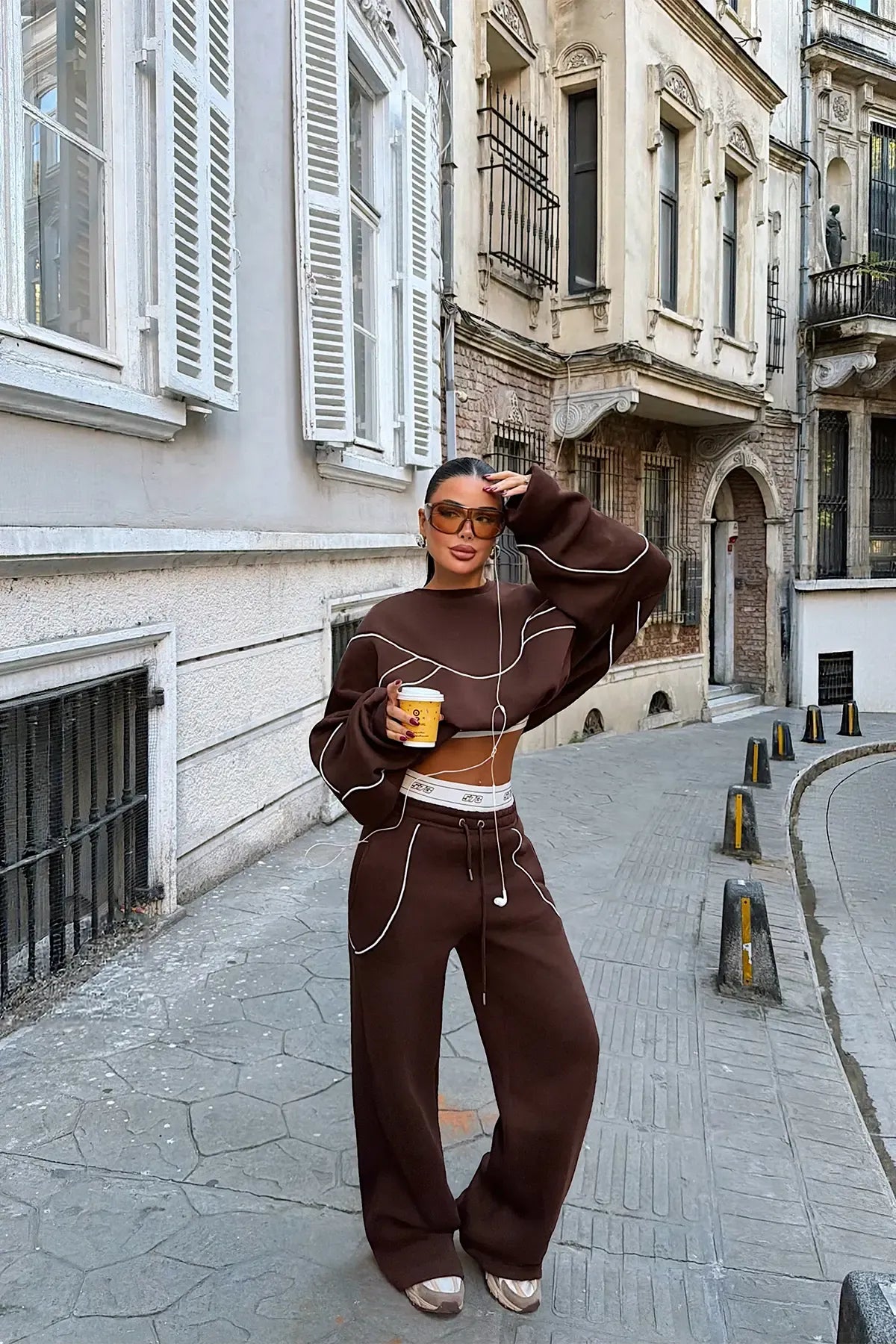 Dark Brown Tracksuit Set