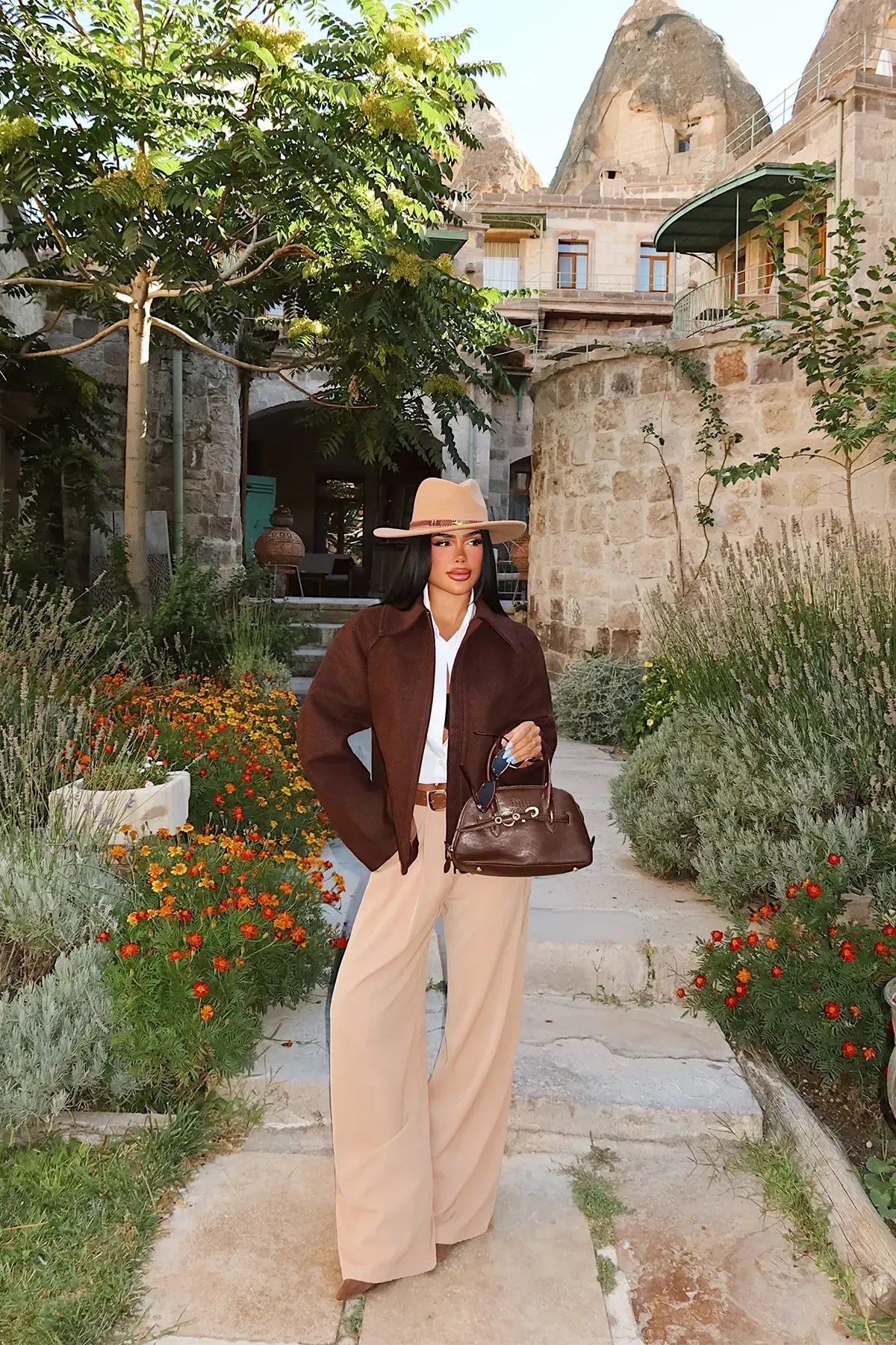 Dark Brown Jacket with Zipper Detail