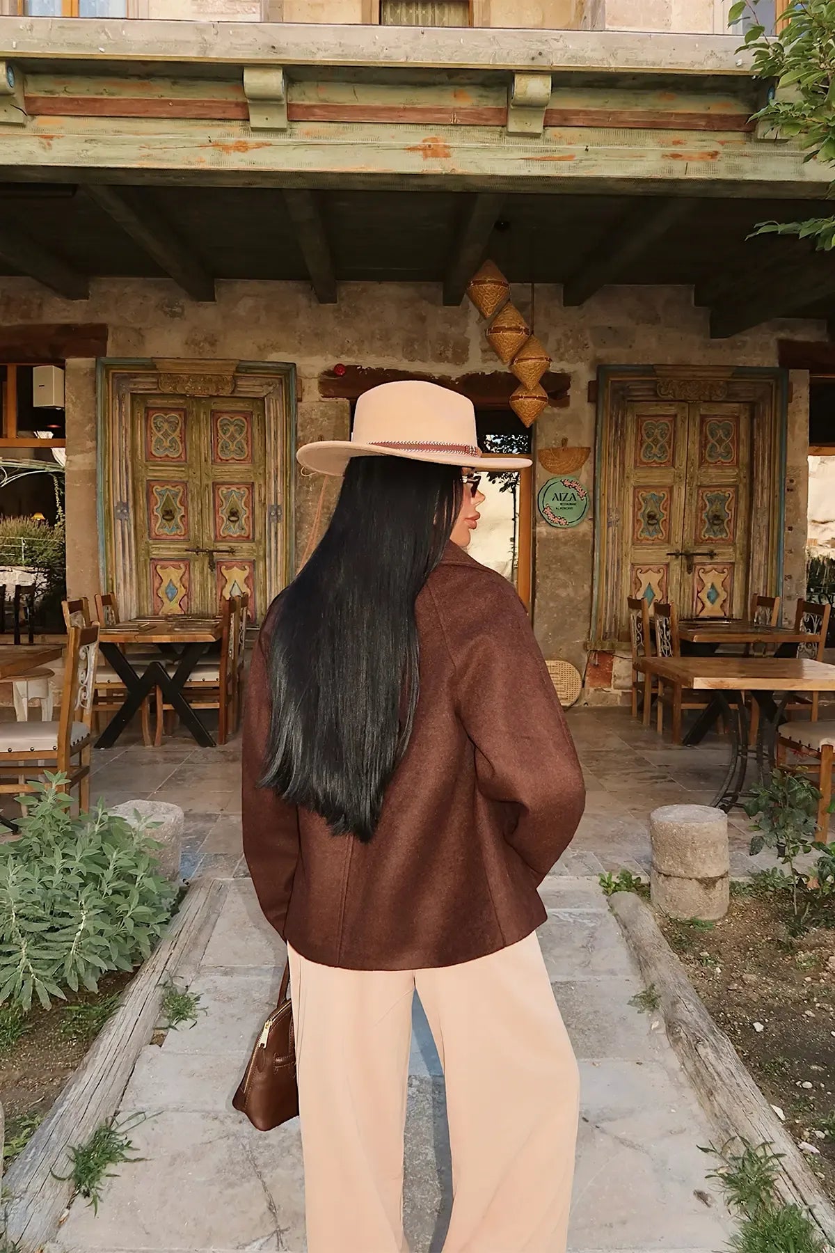 Dark Brown Jacket with Zipper Detail