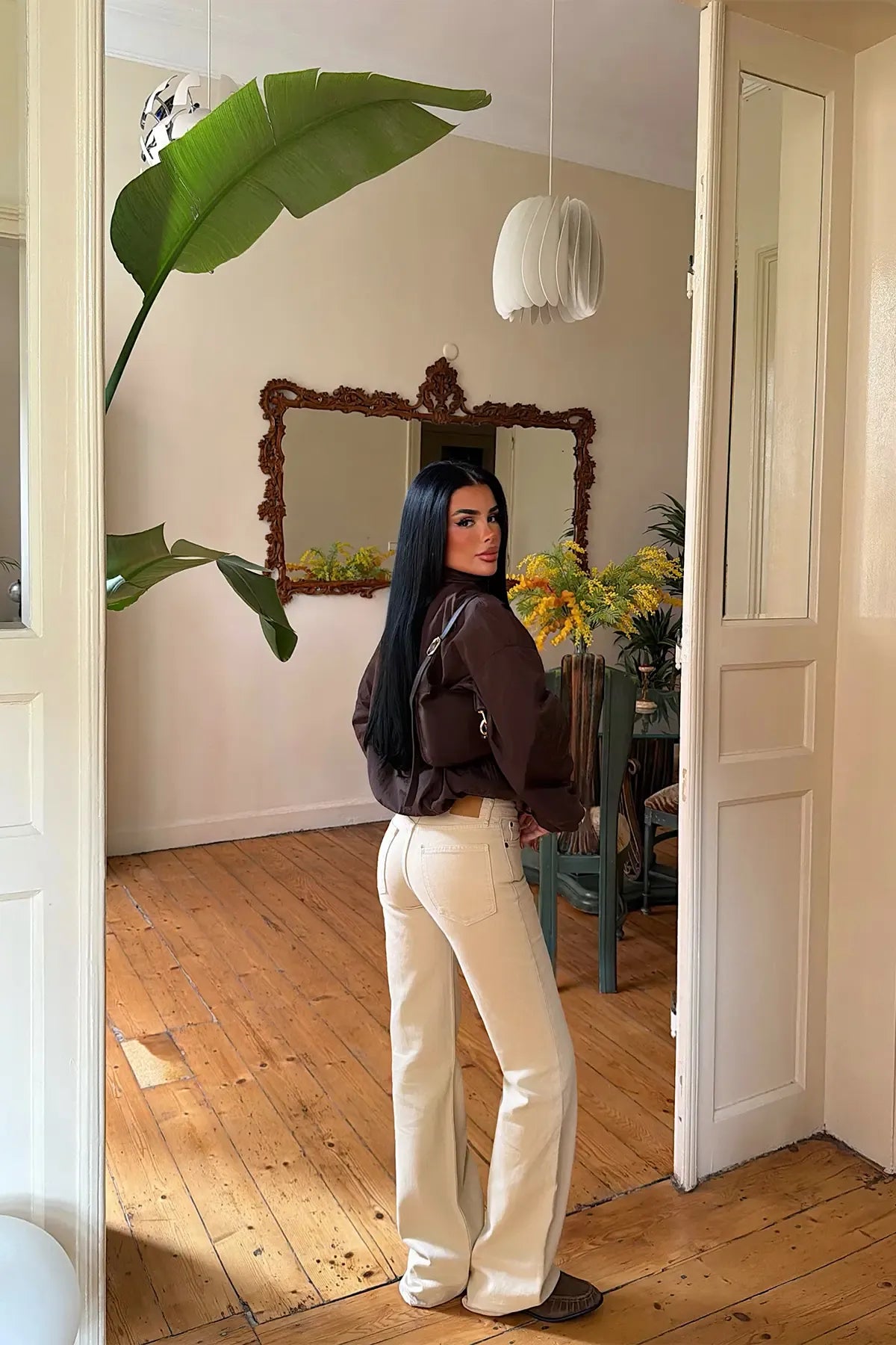 Brown Jacket with Zipper Detail