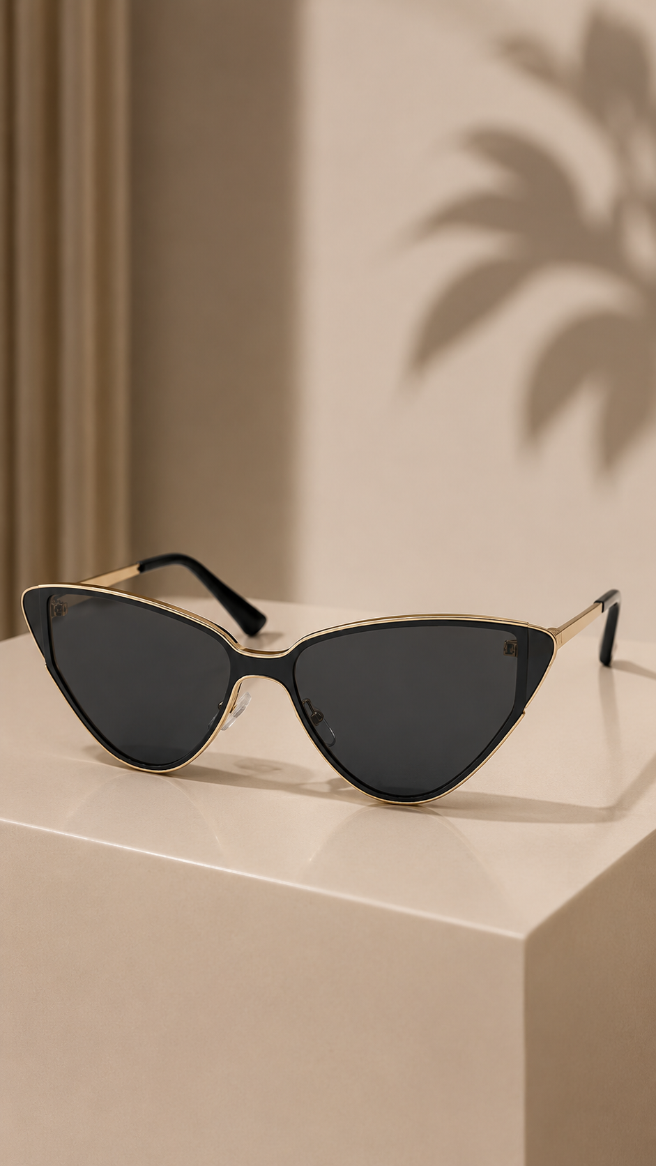 Metal Cat Eye Shield Sunglasses
