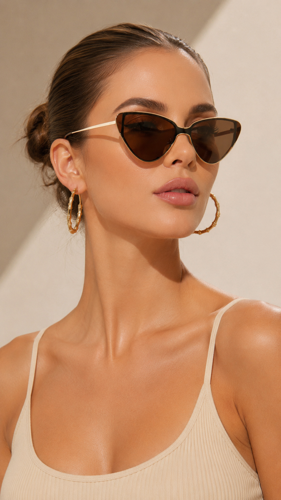 Metal Cat Eye Shield Sunglasses