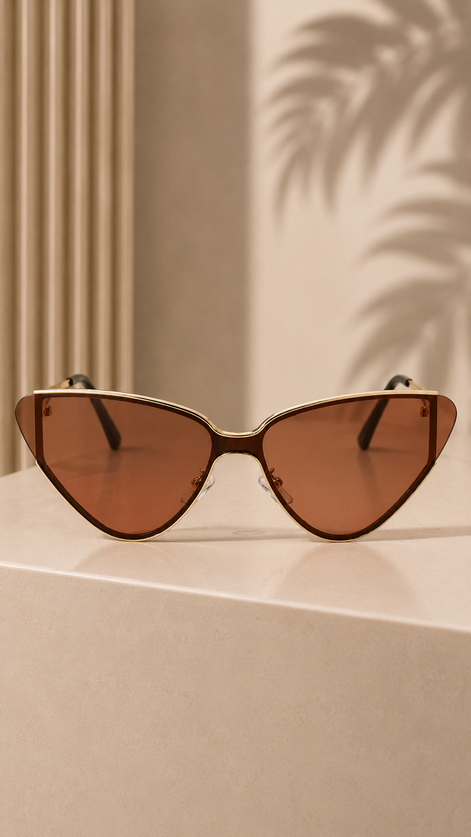 Metal Cat Eye Shield Sunglasses