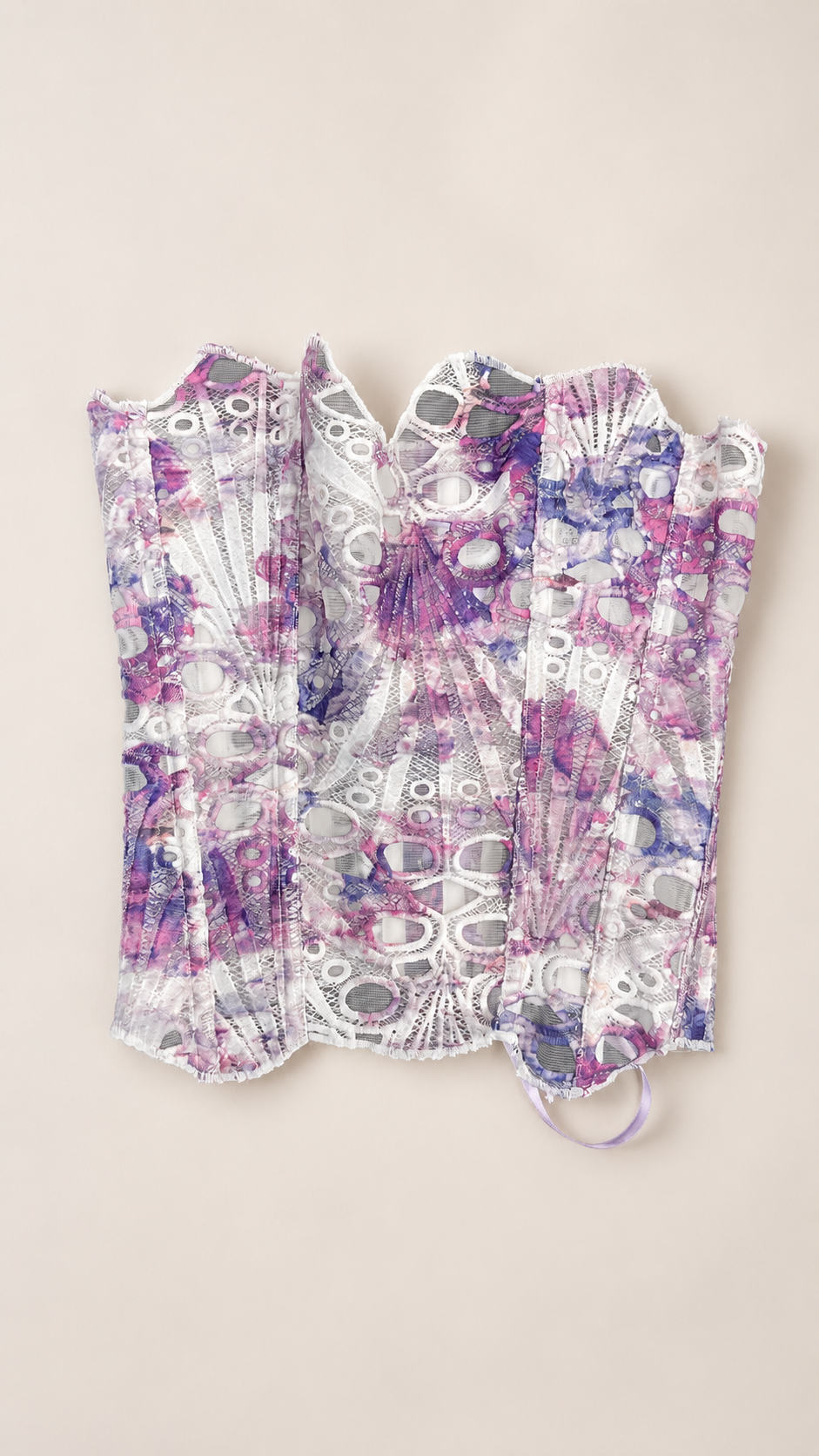 Embroidered Lace Boned Corset Top
