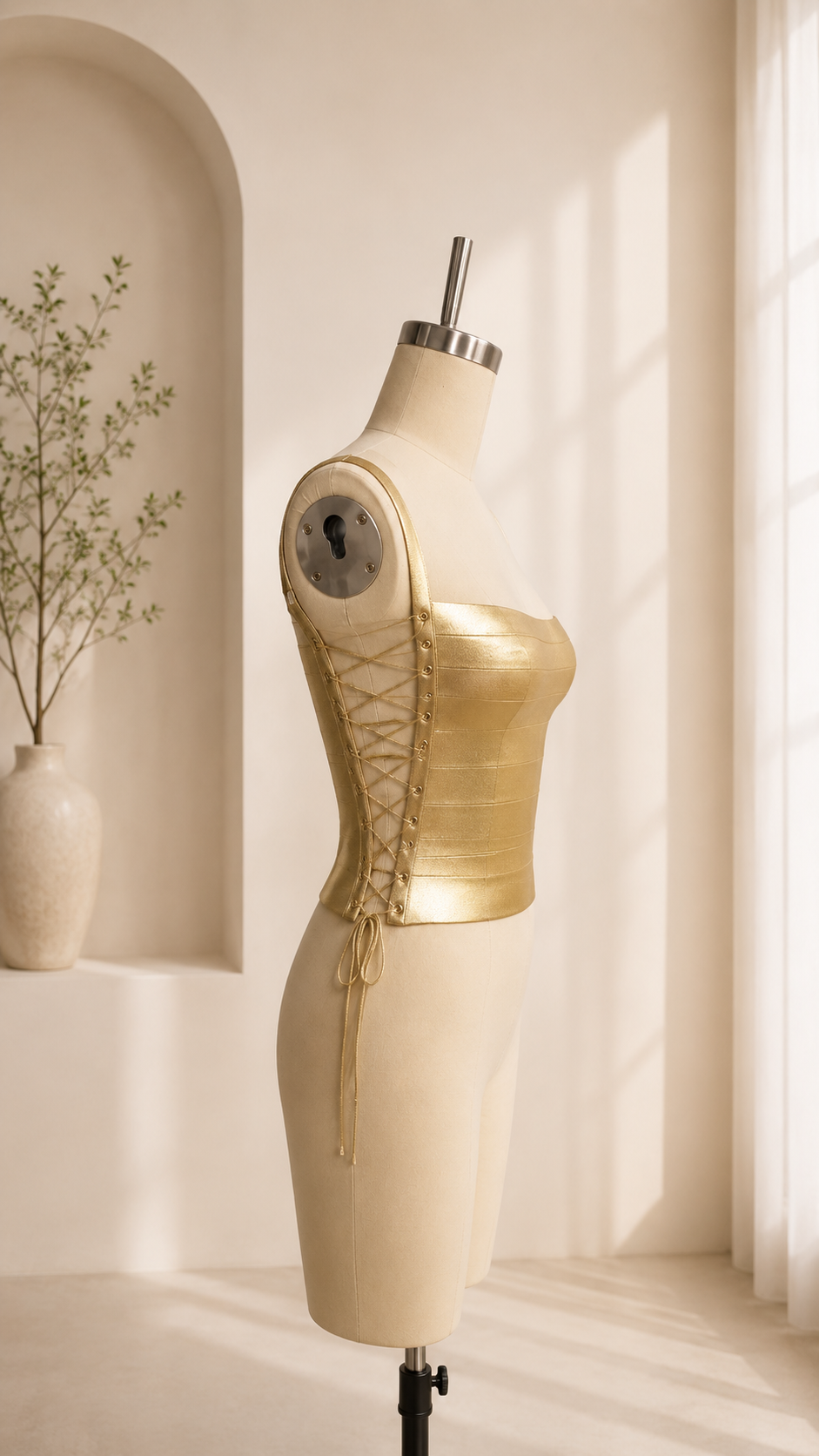Metallic Bandage Corset Top