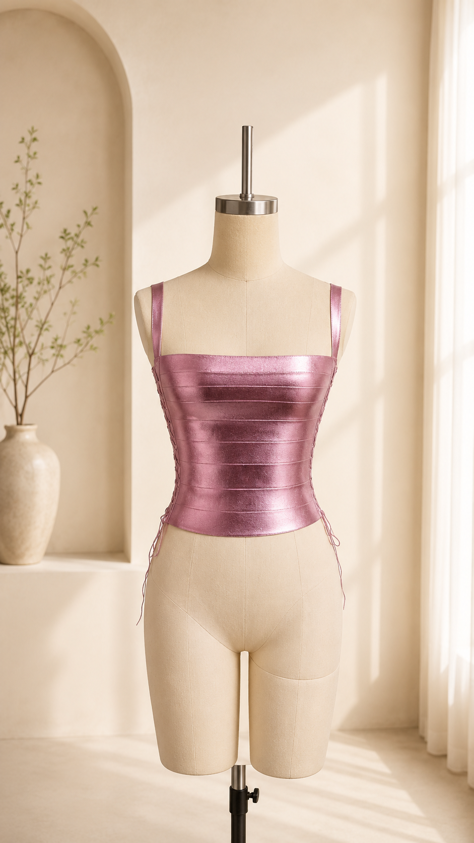 Metallic Bandage Corset Top
