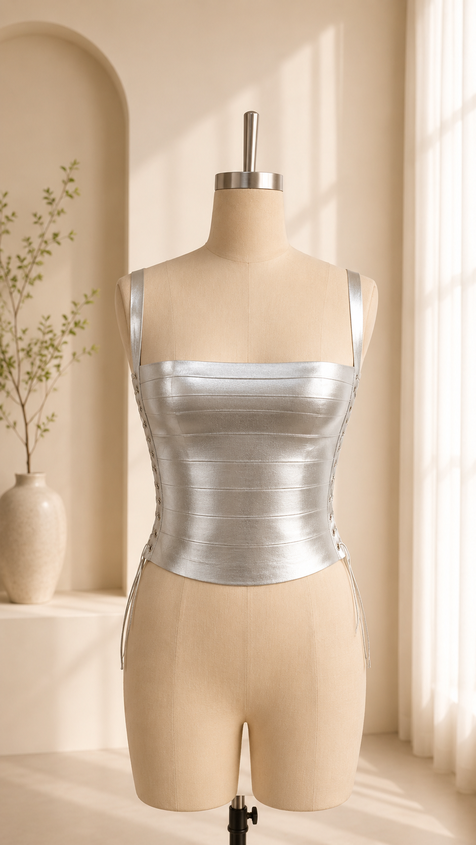 Metallic Bandage Corset Top
