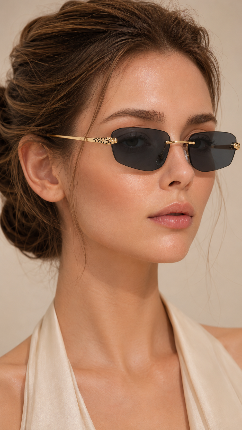 Rimless Angular Sunglasses
