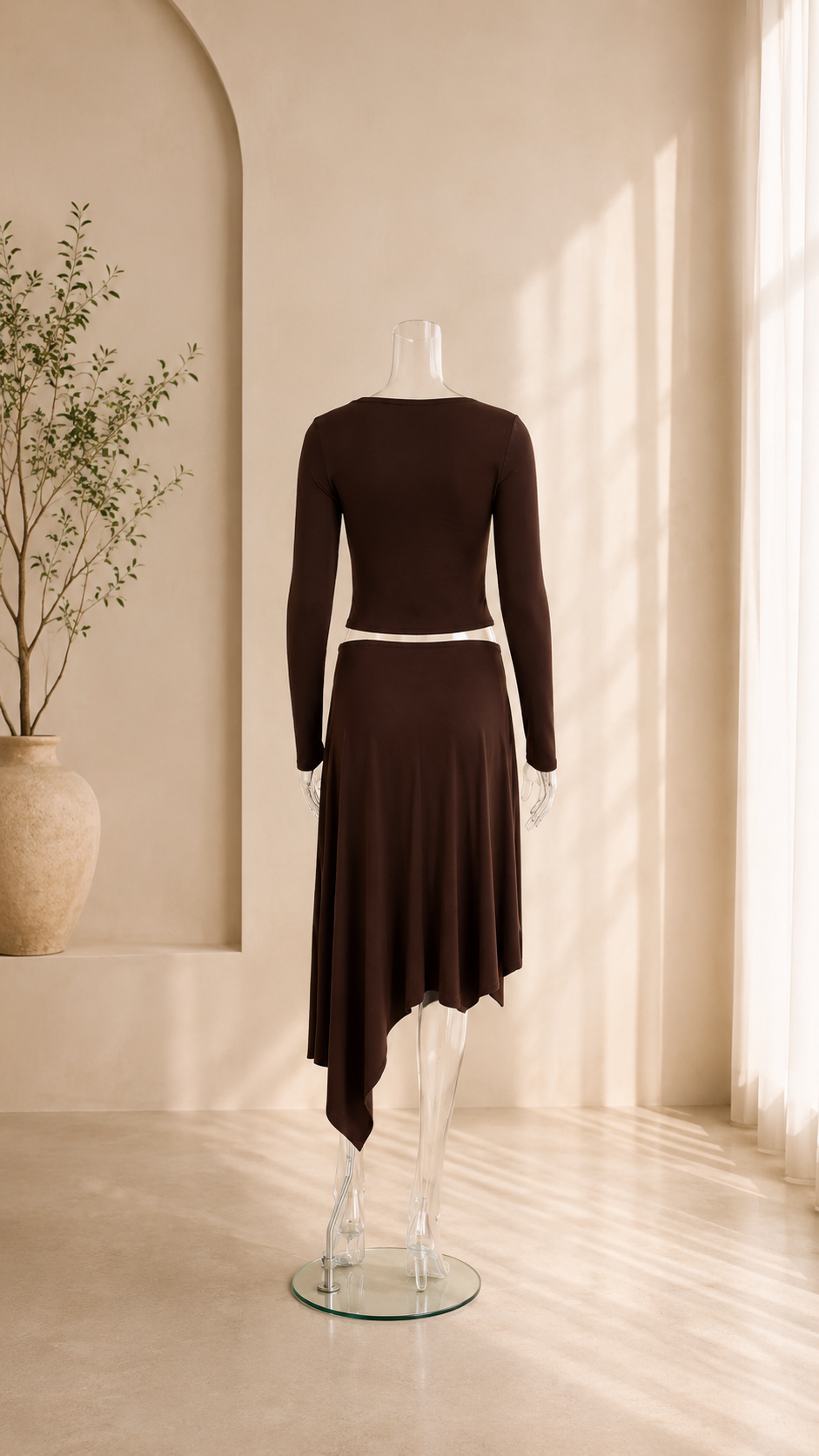 Square Neck Top and Skirt Set