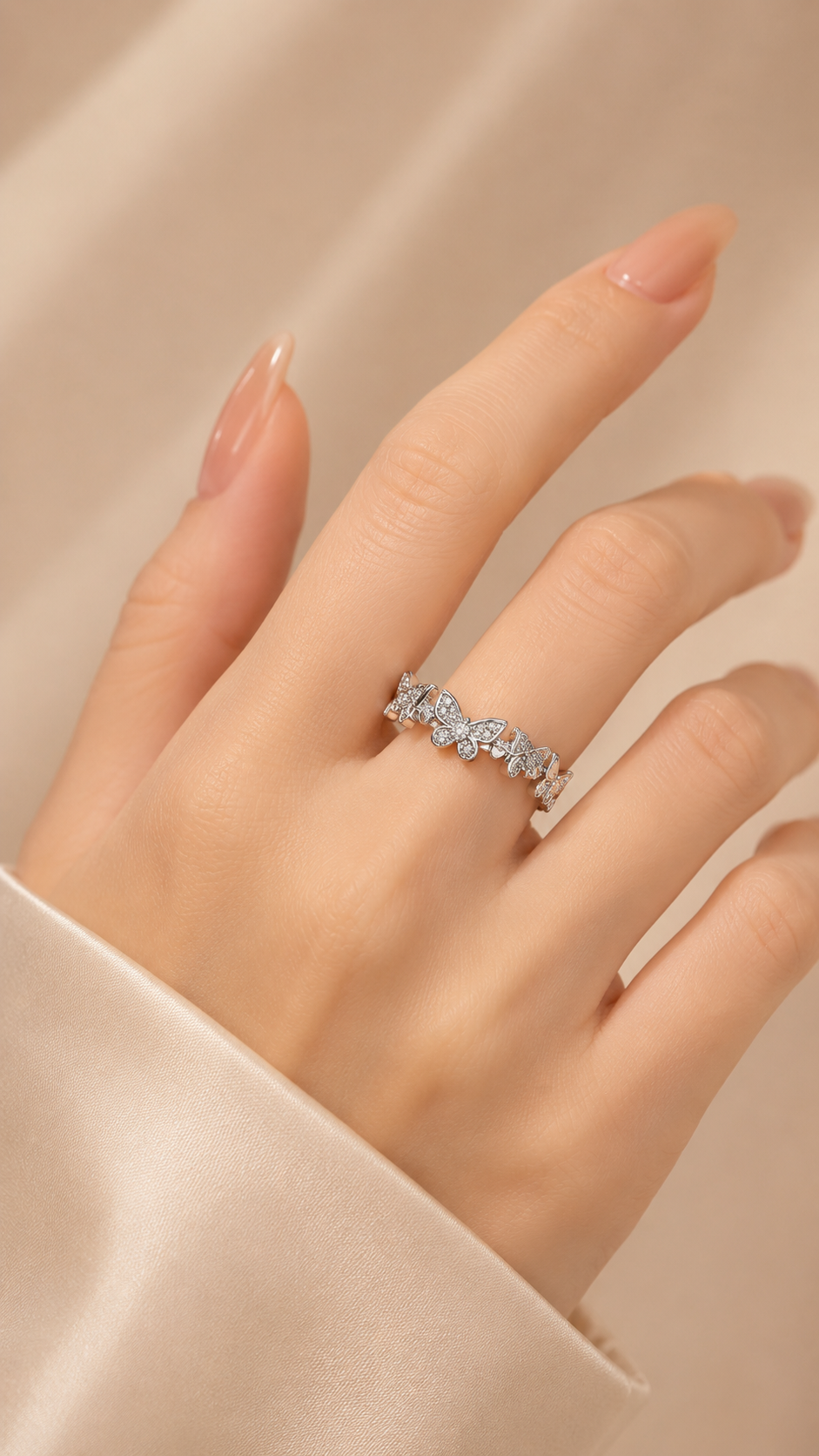 Pave Butterfly Open Ring