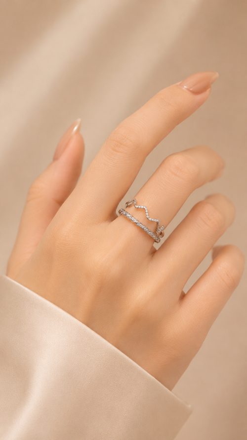Twisted Wave Pave Ring