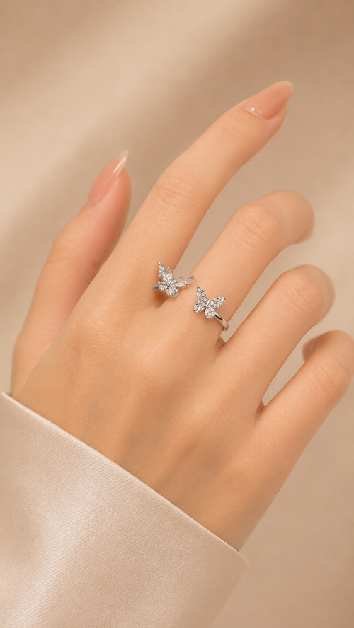Zircon Butterfly Open Ring