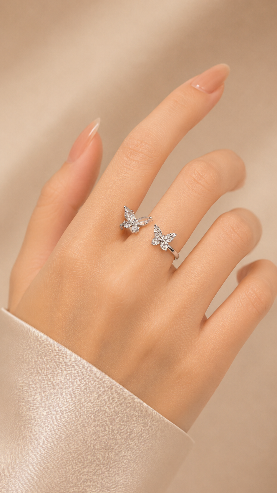 Zircon Butterfly Open Ring