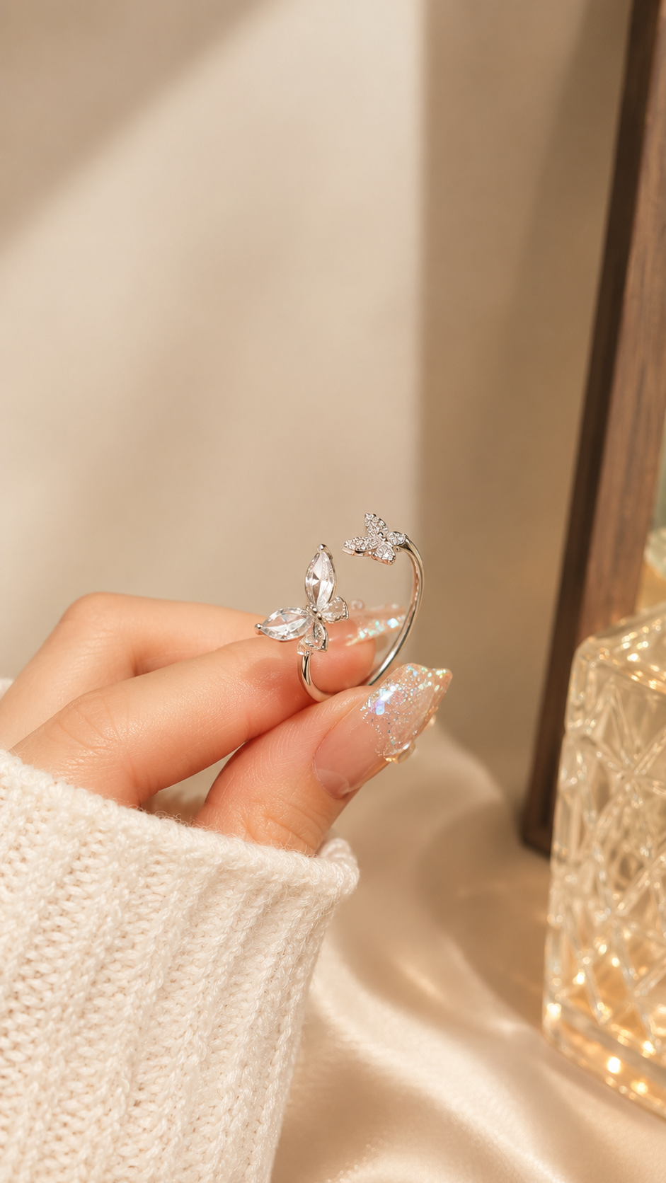 Zircon Butterfly Open Ring