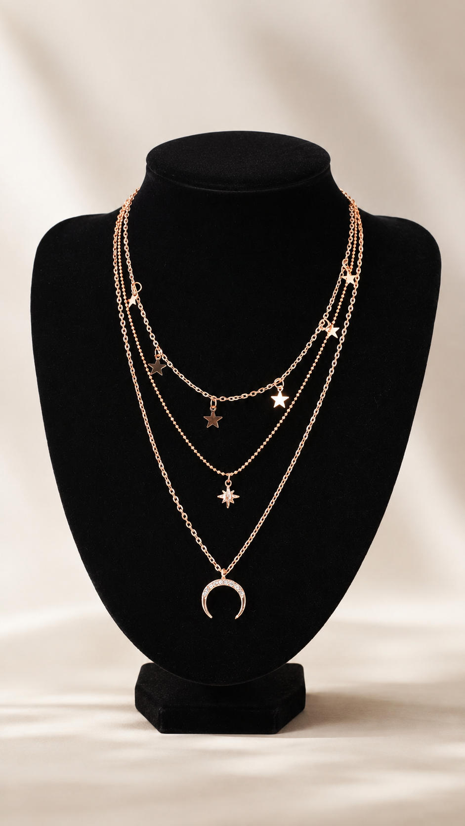 Astra Layered Star and Crescent Necklace