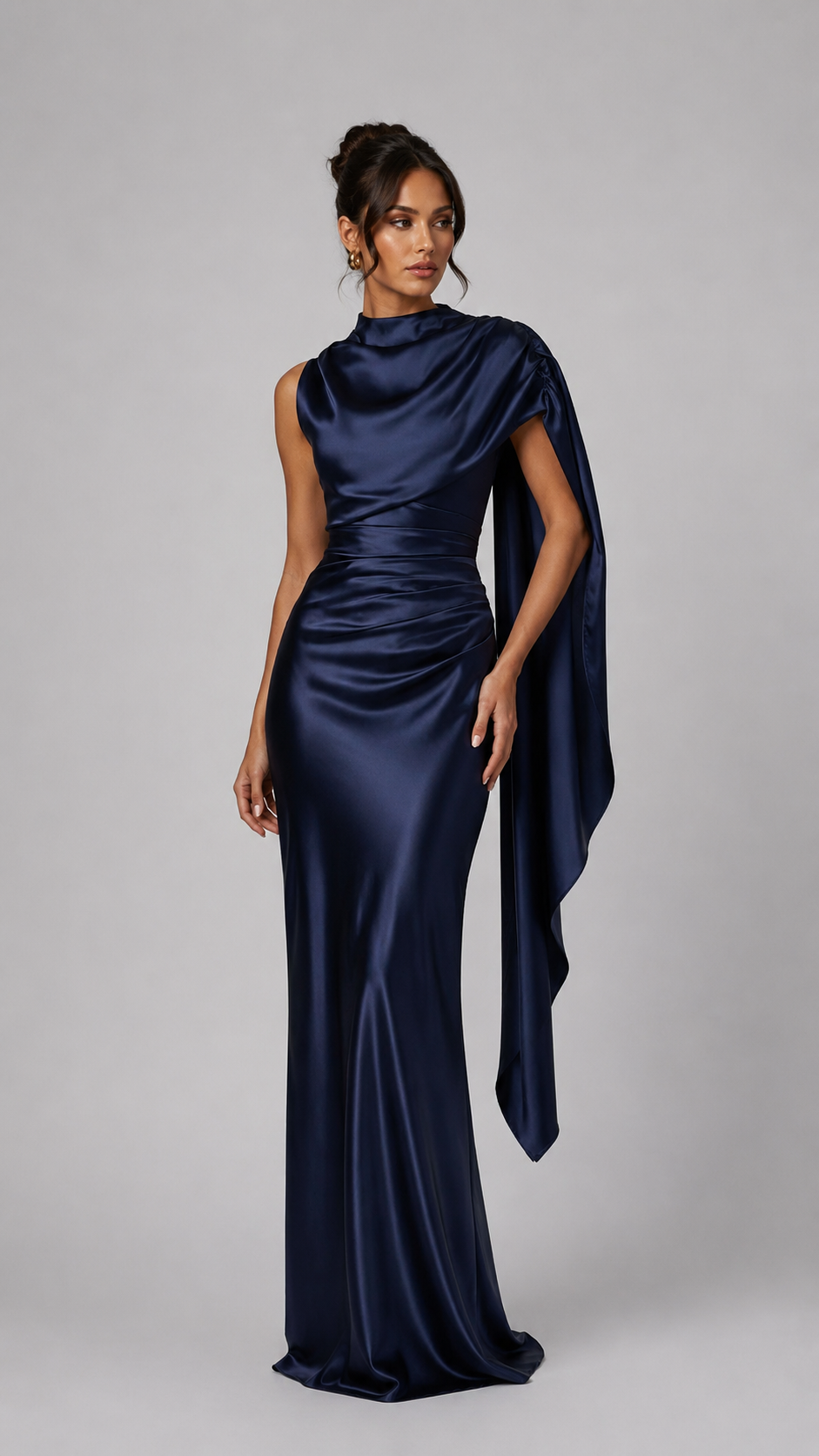 Celeste Draped Satin Gown