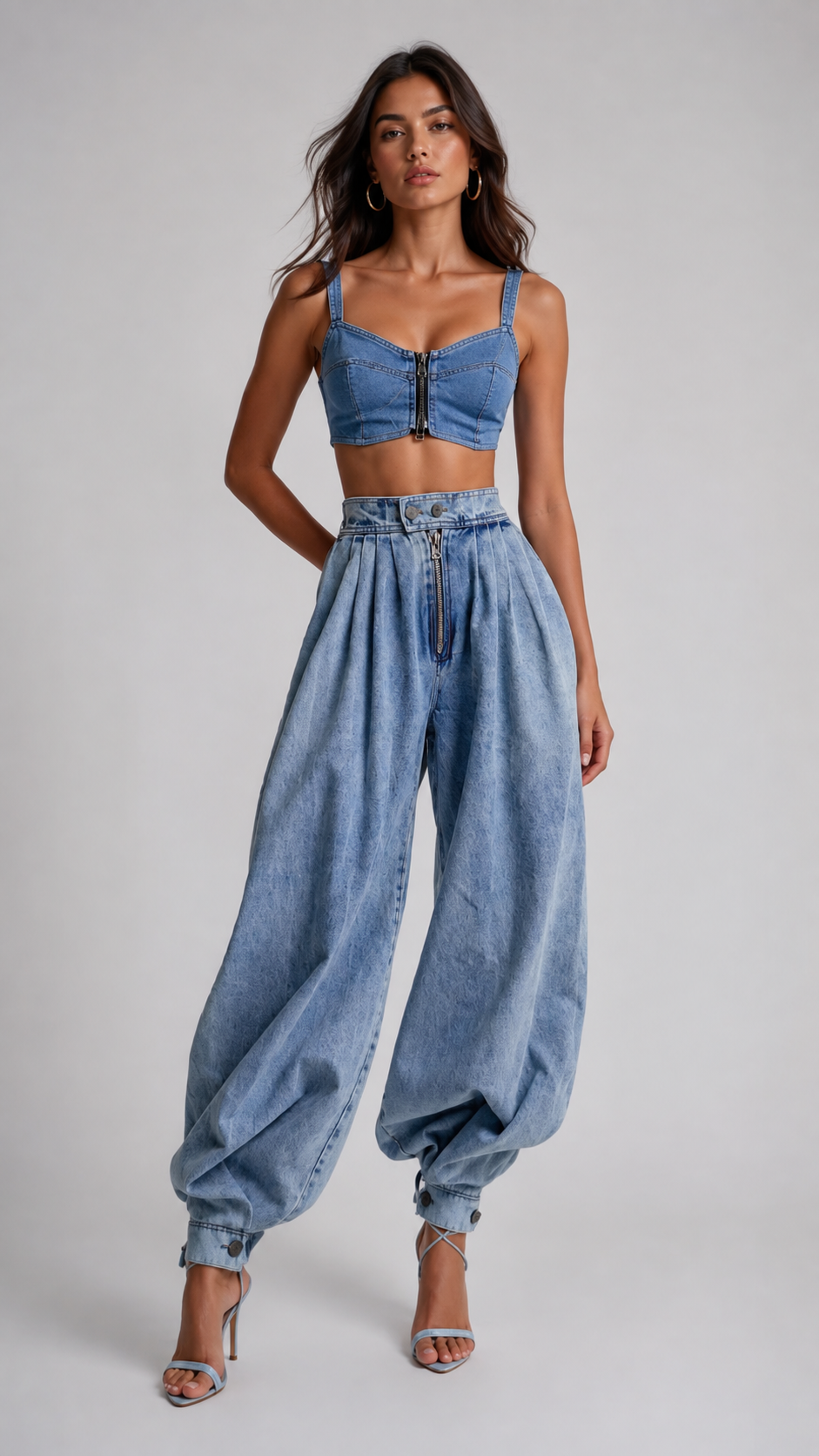 Rae Pleated Barrel Jeans