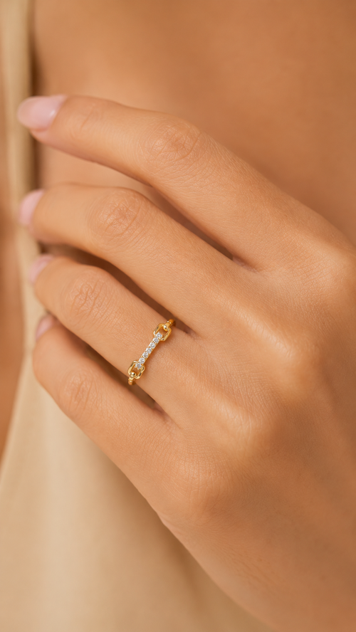 Aurelie Zircon Link Ring