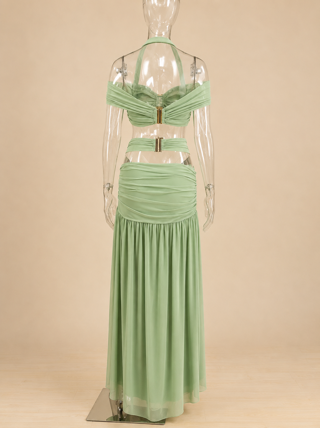 Selene Pleated Halter Set