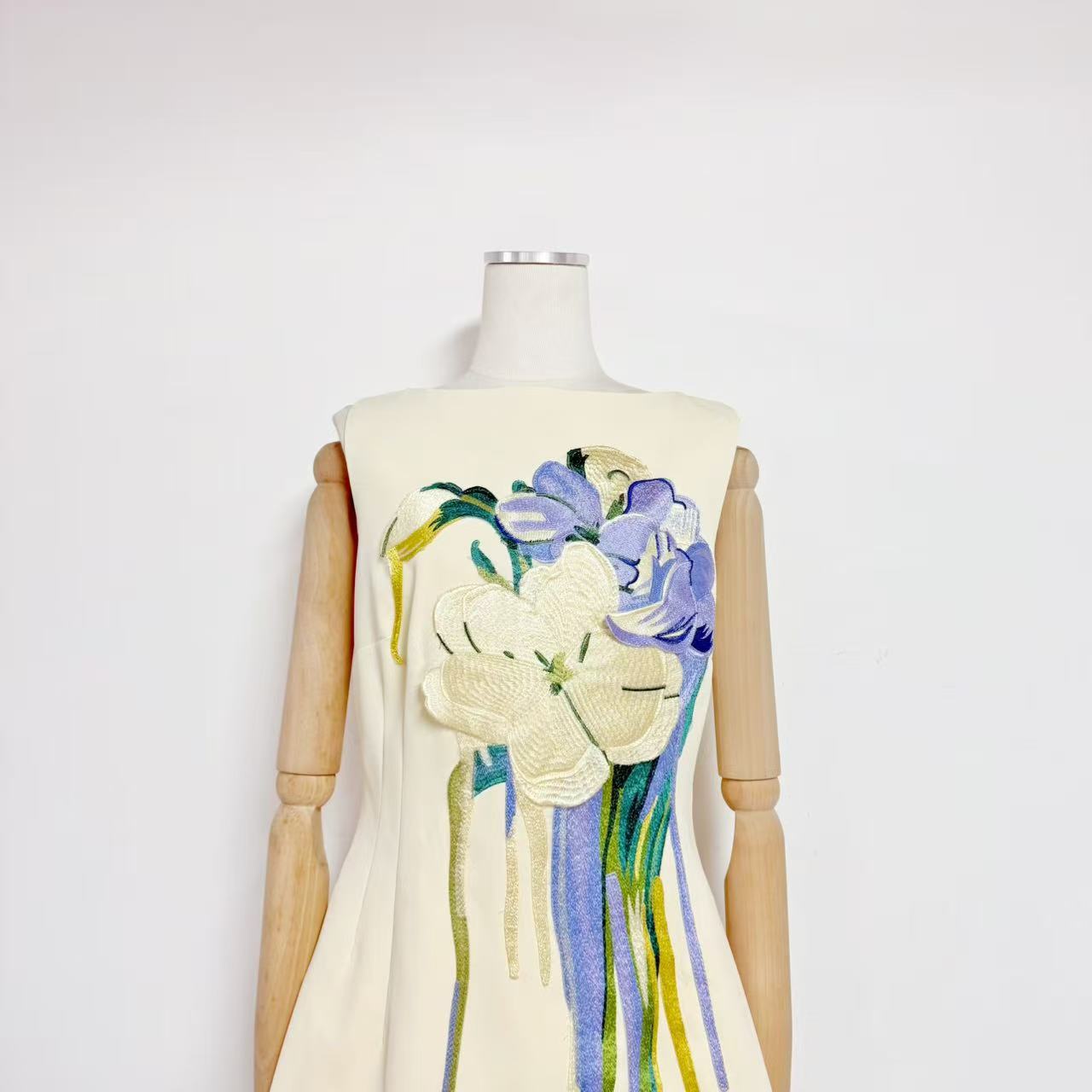 Iris Embroidered Floral A-Line Mini Dress