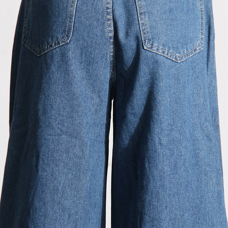 Heart Cut-Out Wide-Leg Jeans