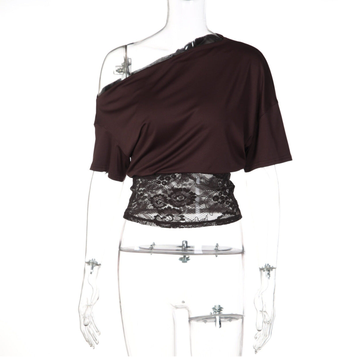 Lace Hem Off Shoulder Top