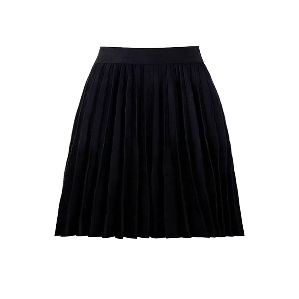 Delphine Contrast-Collar Knit Top and Pleated Skirt Set