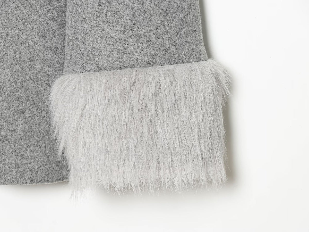 Larissa Fur-Cuff Wrap Coat
