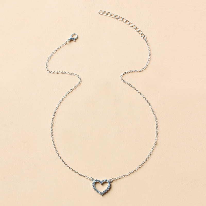 Crystal Heart Collarbone Chain