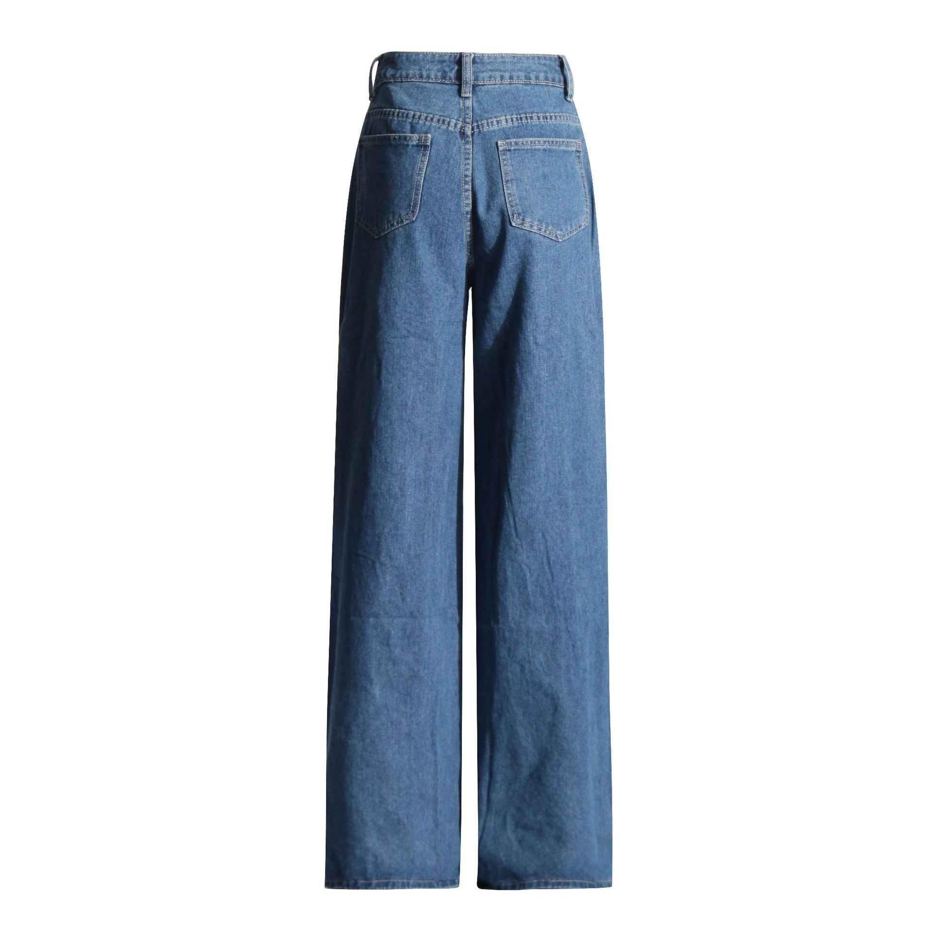 Heart Cut-Out Wide-Leg Jeans