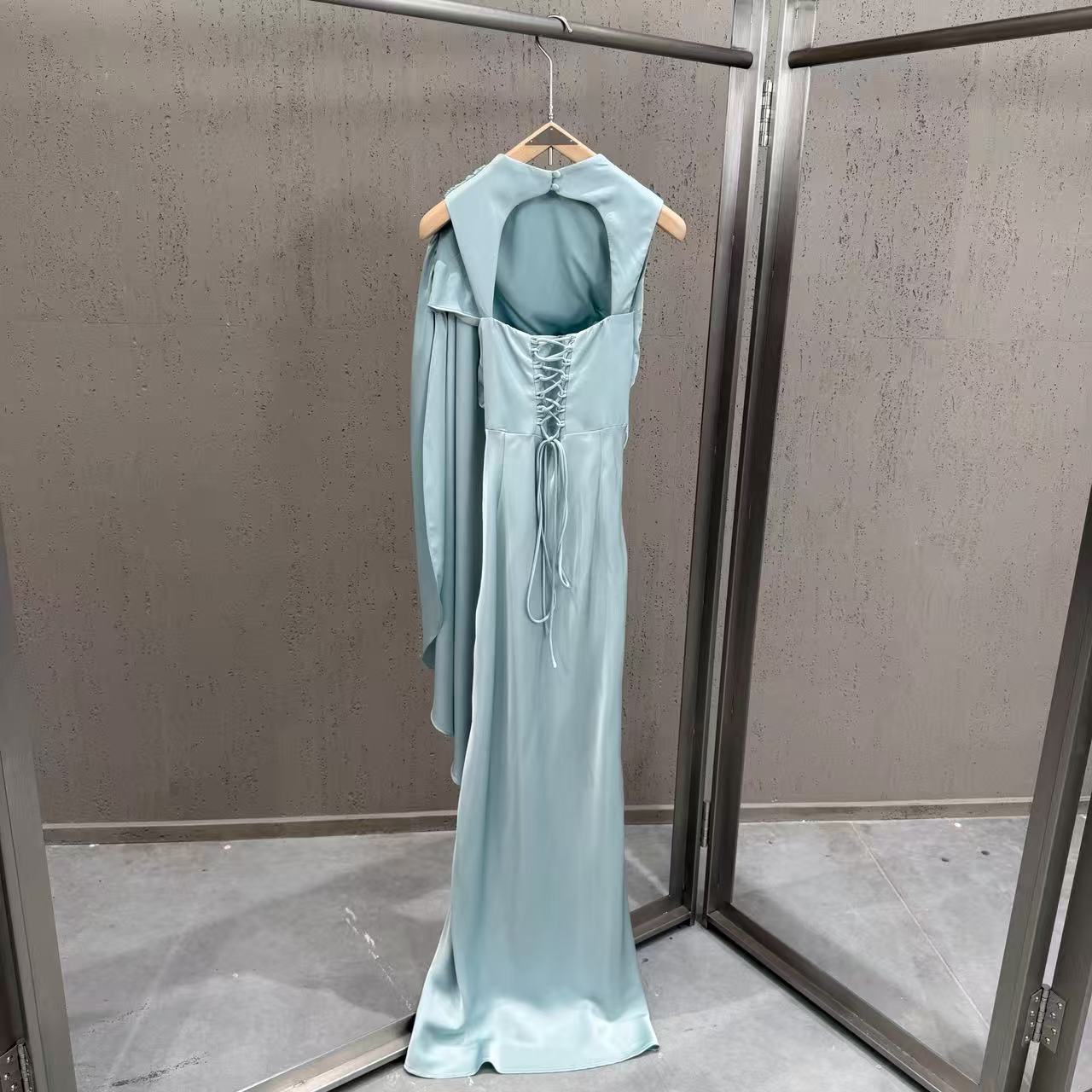 Celeste Draped Satin Gown