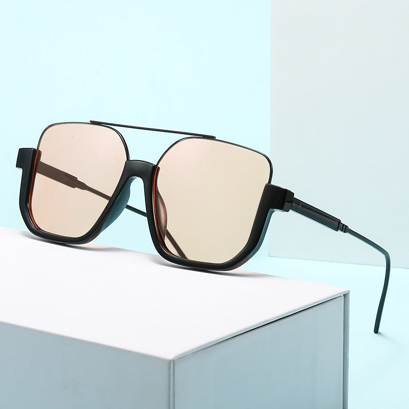Double-Bridge Oversized Square Sunglasses