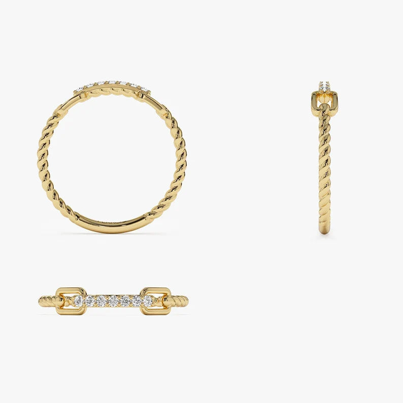 Aurelie Zircon Link Ring