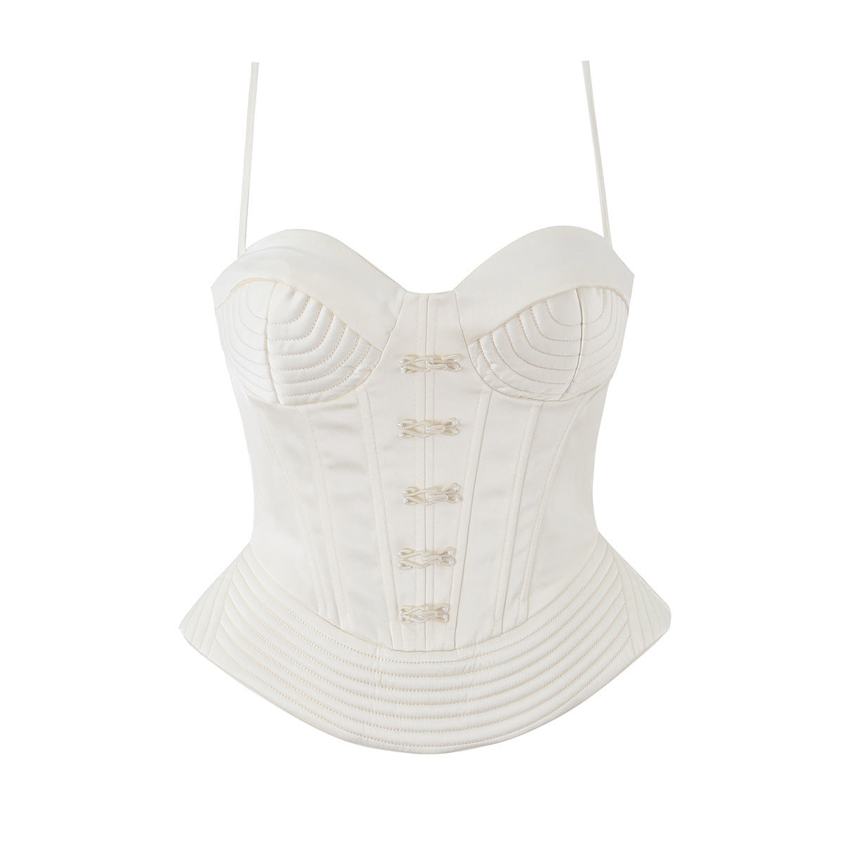 Boned Corset Lace-Up Tube Top
