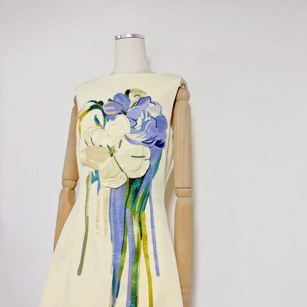 Iris Embroidered Floral A-Line Mini Dress