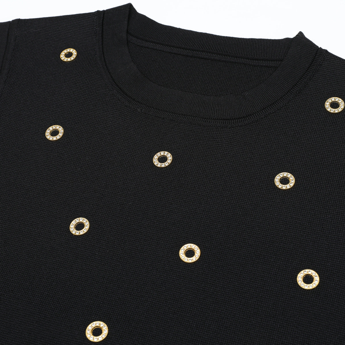 Ondine Gold-Stud Knit Tank and Asymmetric Skirt Set