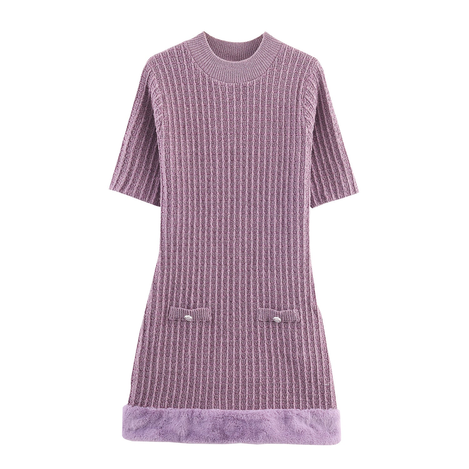 Textured Knit Sleeveless Mini Dress