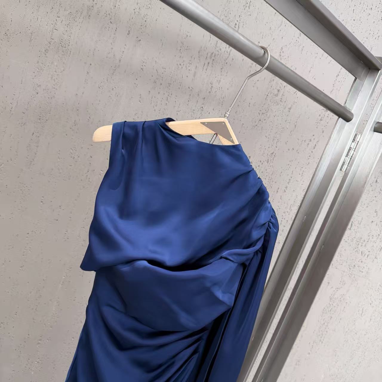 Celeste Draped Satin Gown